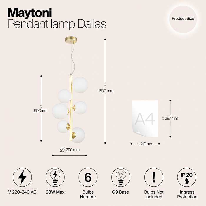 Светильник Maytoni MOD545PL-06BS